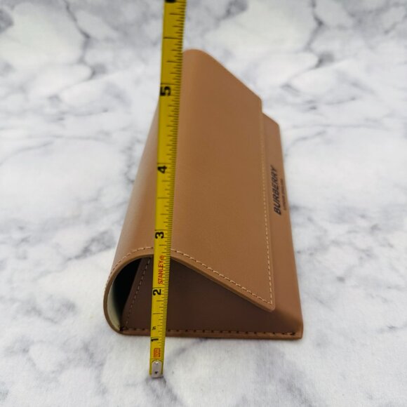 Burberry Sunglasses Case,Large Camel Brown Leather Triangle,Cloth,Drawstring Bag - Picture 6 of 10